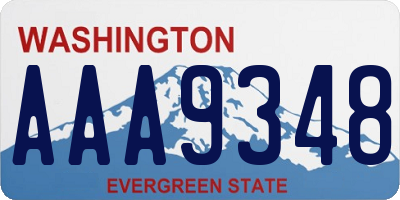 WA license plate AAA9348