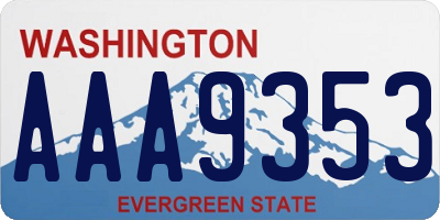 WA license plate AAA9353