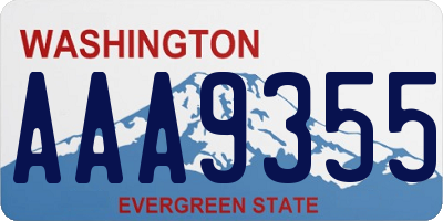 WA license plate AAA9355