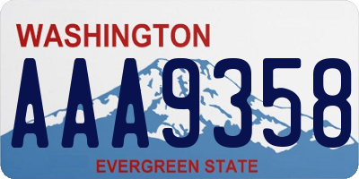 WA license plate AAA9358