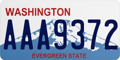 WA license plate AAA9372