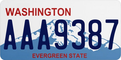 WA license plate AAA9387