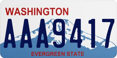 WA license plate AAA9417