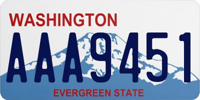 WA license plate AAA9451