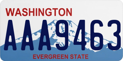 WA license plate AAA9463