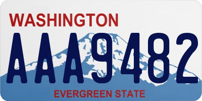 WA license plate AAA9482