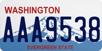 WA license plate AAA9538