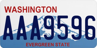 WA license plate AAA9596