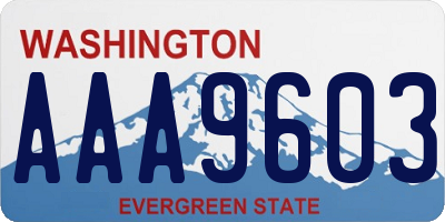 WA license plate AAA9603