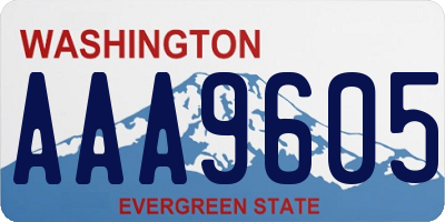 WA license plate AAA9605