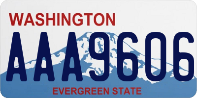 WA license plate AAA9606