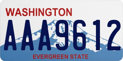 WA license plate AAA9612