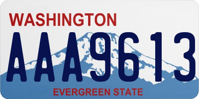WA license plate AAA9613