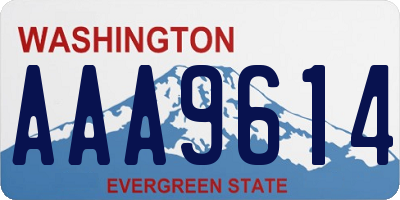 WA license plate AAA9614