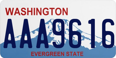 WA license plate AAA9616