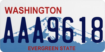 WA license plate AAA9618