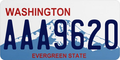 WA license plate AAA9620