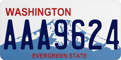 WA license plate AAA9624