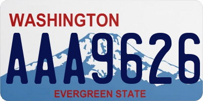 WA license plate AAA9626