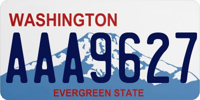 WA license plate AAA9627