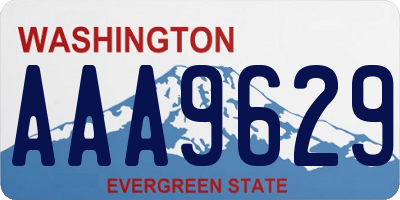 WA license plate AAA9629