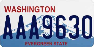 WA license plate AAA9630