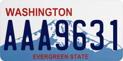 WA license plate AAA9631
