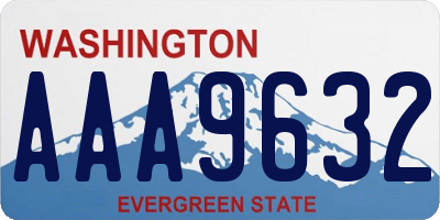 WA license plate AAA9632