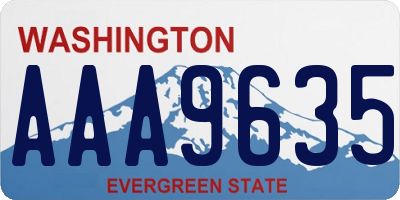 WA license plate AAA9635