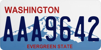 WA license plate AAA9642