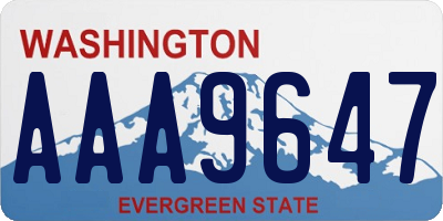 WA license plate AAA9647