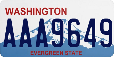 WA license plate AAA9649