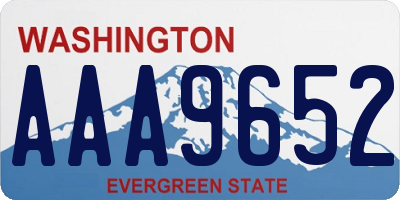 WA license plate AAA9652