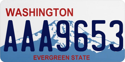 WA license plate AAA9653