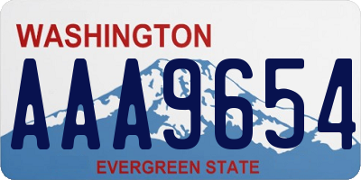 WA license plate AAA9654