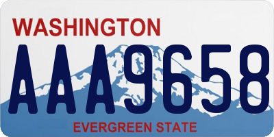 WA license plate AAA9658