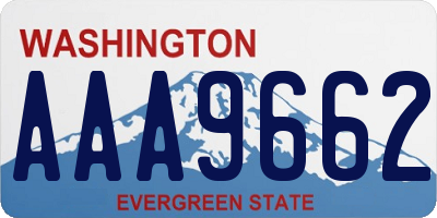 WA license plate AAA9662