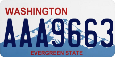 WA license plate AAA9663