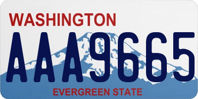 WA license plate AAA9665