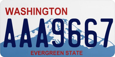WA license plate AAA9667