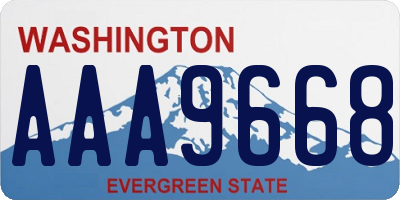 WA license plate AAA9668