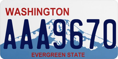 WA license plate AAA9670