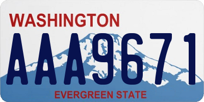 WA license plate AAA9671