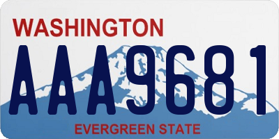 WA license plate AAA9681