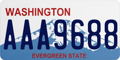 WA license plate AAA9688