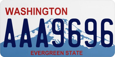 WA license plate AAA9696