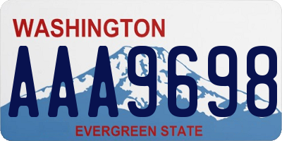 WA license plate AAA9698
