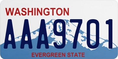 WA license plate AAA9701