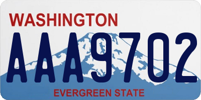 WA license plate AAA9702