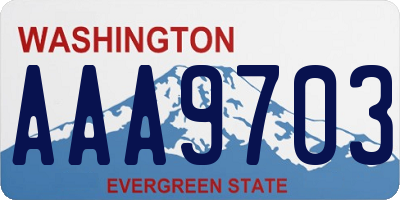 WA license plate AAA9703
